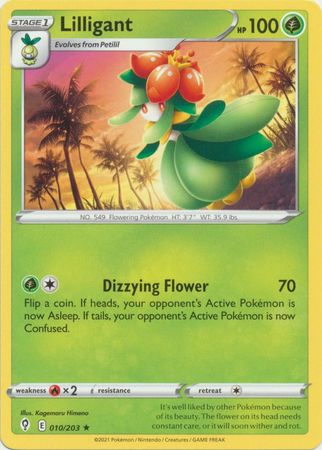 Pokemon - Lilligant - 010/203 - Rare - Sword & Shield: Evolving Skies Series - Top CollectiblesCollectible CardsPokémon