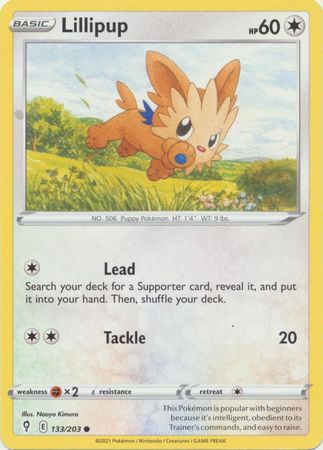 Pokemon - Lillipup - 133/203 - Common - Sword &amp; Shield: Evolving Skies Series - Top CollectiblesCollectible CardsPokémon