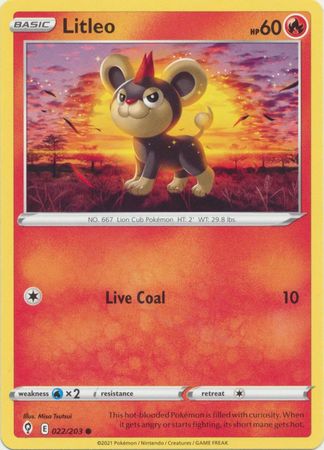 Pokemon - Litleo - 022/203 - Common - Sword &amp; Shield: Evolving Skies Series - Top CollectiblesCollectible CardsPokémon