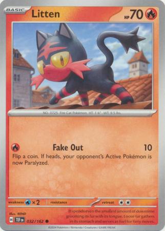 Pokemon - Litten - 032/162 - Common - Scarlet &amp; Violet: Temporal Forces Singles - Top CollectiblesCollectible CardsPokémon