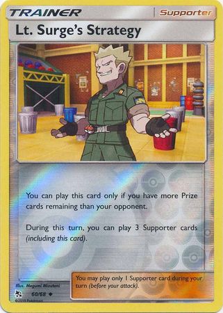 Pokemon - Lt. Surge's Strategy - 60/68 - Uncommon Reverse Holo - Hidden Fates Series - Top CollectiblesCollectible CardsPokémon