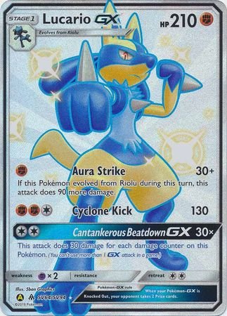 Pokemon - Lucario GX - SV64/SV94 - Shiny Ultra Rare - Hidden Fates Series - Top CollectiblesCollectible CardsPokémon