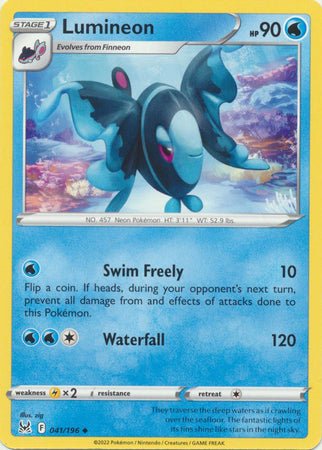 Pokemon - Lumineon - 041/196 - Uncommon - Sword &amp; Shield: Lost Origin Series - Top CollectiblesCollectible CardsPokémon