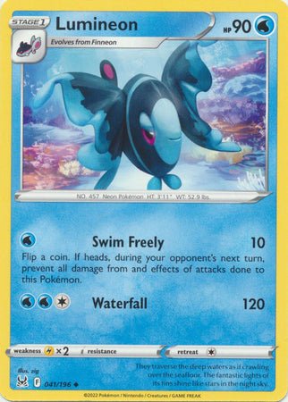 Pokemon - Lumineon - 041/196 - Uncommon - Sword & Shield: Lost Origin Series - Top CollectiblesCollectible CardsPokémon