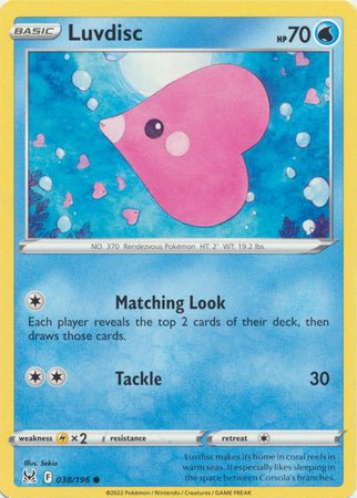 Pokemon - Luvdisc - 038/196 - Common - Sword &amp; Shield: Lost Origin Series - Top CollectiblesCollectible CardsPokémon