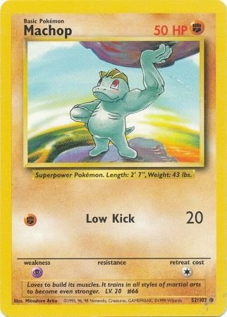 Pokemon - Machop - 52/102 - Common Unlimited - Base Set Unlimited Series - Top CollectiblesCollectible CardsPokémon