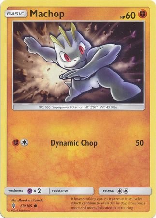 Pokemon - Machop - 63/145 - Common - Sun &amp; Moon: Guardians Rising Series - Top CollectiblesCollectible CardsPokémon