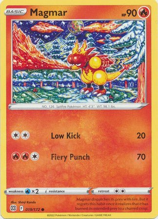 Pokemon - Magmar - 019/172 - Common - Sword &amp; Shield: Brilliant Stars Series - Top CollectiblesCollectible CardsPokémon