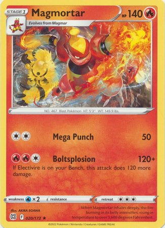 Pokemon - Magmortar - 020/172 - Rare - Sword &amp; Shield: Brilliant Stars Series - Top CollectiblesCollectible CardsPokémon