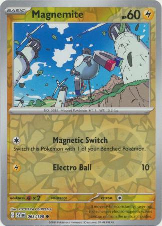 Pokemon - Magnemite - 063/198 - Common Reverse Holo - Scarlet & Violet (Base Set) Series - Top CollectiblesCollectible CardsPokémon