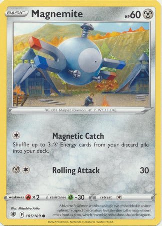 Pokemon - Magnemite - 105/189 - Common - Sword &amp; Shield: Astral Radiance Series - Top CollectiblesCollectible CardsPokémon