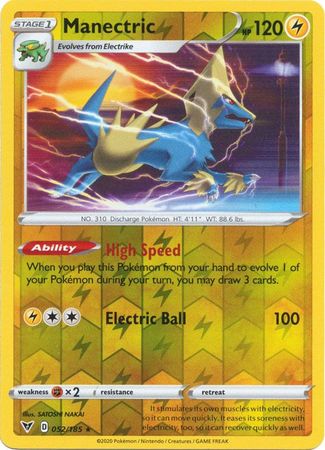 Pokemon - Manectric - 052/185 - Rare Reverse Holo - Sword & Shield: Vivid Voltage Series - Top CollectiblesCollectible CardsPokémon