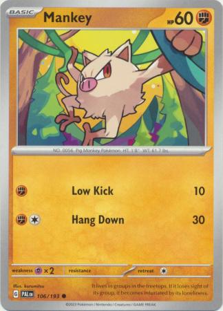 Pokemon - Mankey - 106/193 - Common - Scarlet &amp; Violet: Paldea Evolved Series - Top CollectiblesCollectible CardsPokémon