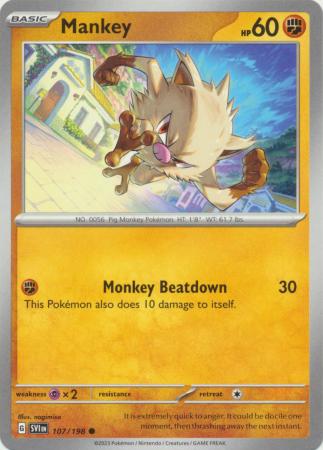 Pokemon - Mankey - 107/198 - Common - Scarlet &amp; Violet (Base Set) Series - Top CollectiblesCollectible CardsPokémon