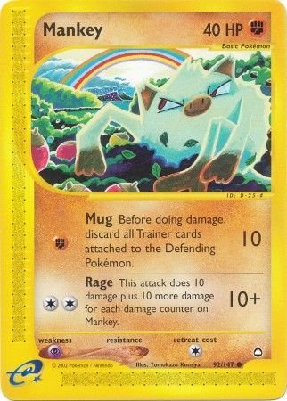 Pokemon - Mankey - 92/147 - Common - Aquapolis Series - Top CollectiblesCollectible CardsPokémon