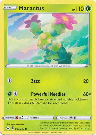 Pokemon - Maractus - 007/202 - Common - Sword &amp; Shield: Base Set Series - Top CollectiblesCollectible CardsPokémon