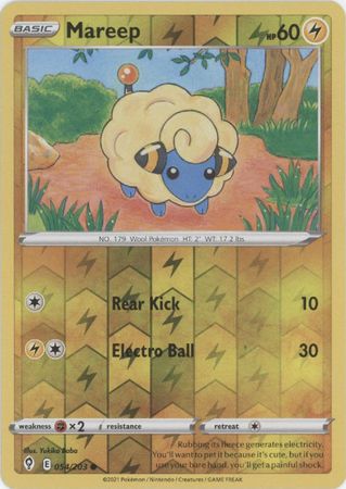 Pokemon - Mareep - 054/203 - Common Reverse Holo - Sword &amp; Shield: Evolving Skies Series - Top CollectiblesCollectible CardsPokémon