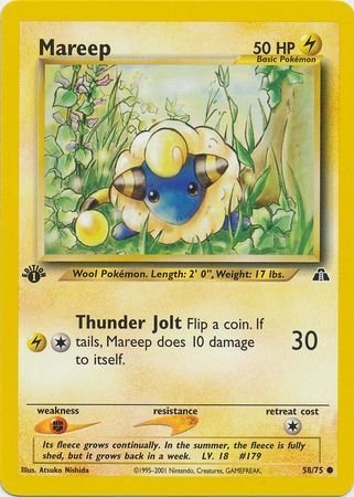 Pokemon - Mareep - 58/75 - Common 1st Edition - Neo Discovery Series - Top CollectiblesCollectible CardsPokémon