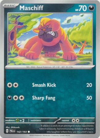 Pokemon - Maschiff - 142/193 - Common - Scarlet &amp; Violet: Paldea Evolved Series - Top CollectiblesCollectible CardsPokémon