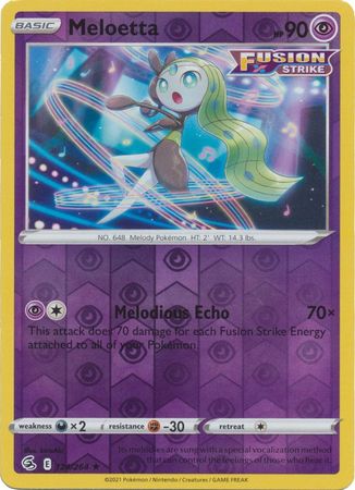 Pokemon - Meloetta - 124/264 - Rare Reverse Holo - Sword & Shield: Fusion Strike Series - Top CollectiblesCollectible CardsPokémon