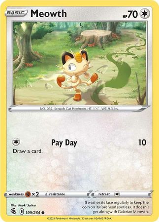 Pokemon - Meowth - 199/264 - Common - Sword & Shield: Fusion Strike Series - Top CollectiblesCollectible CardsPokémon