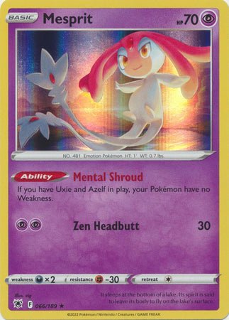 Pokemon - Mesprit - 066/189 - Holo Rare - Sword & Shield: Astral Radiance Series - Top CollectiblesCollectible CardsPokémon