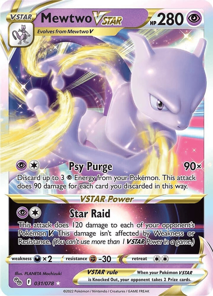 Pokemon - Mewtwo VStar - 031/078 - Ultra Rare - Pokemon Go Series - Top CollectiblesCollectible CardsPokémon
