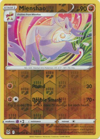 Pokemon - Mienshao - 104/196 - Uncommon Reverse Holo - Sword &amp; Shield: Lost Origin Series - Top CollectiblesCollectible CardsPokémon