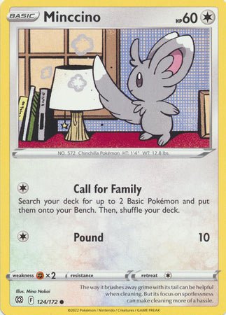 Pokemon - Minccino - 124/172 - Common - Sword &amp; Shield: Brilliant Stars Series - Top CollectiblesCollectible CardsPokémon