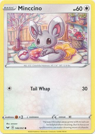 Pokemon - Minccino - 146/202 - Common - Sword & Shield: Base Set Series - Top CollectiblesCollectible CardsPokémon