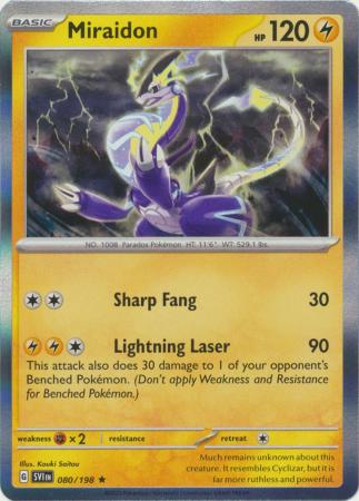 Pokemon - Miraidon - 080/198 - Holo Rare - Scarlet &amp; Violet (Base Set) Series - Top CollectiblesCollectible CardsPokémon