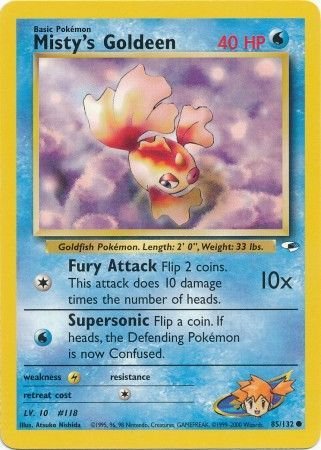 Pokemon - Misty's Goldeen - 85/132 - Common Unlimited - Gym Heroes Series - Top CollectiblesCollectible CardsPokémon