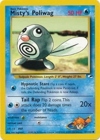 Pokemon - Misty's Poliwag - 87/132 - Common Unlimited - Gym Heroes Series - Top CollectiblesCollectible CardsPokémon