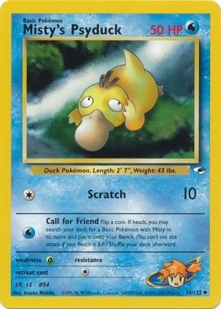 Pokemon - Misty's Psyduck - 54/132 - Uncommon Unlimited - Gym Heroes Series - Top CollectiblesCollectible CardsPokémon