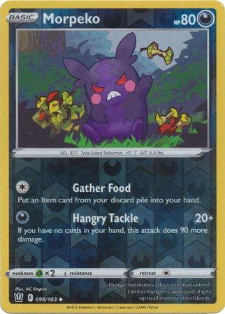 Pokemon - Morpeko - 098/163 - Uncommon Reverse Holo - Sword &amp; Shield: Battle Styles Singles - Top CollectiblesCollectible CardsPokémon