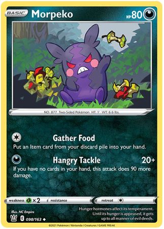 Pokemon - Morpeko - 098/163 - Uncommon - Sword & Shield: Battle Styles Singles - Top CollectiblesCollectible CardsPokémon