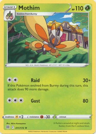 Pokemon - Mothim - 011/172 - Rare - Sword &amp; Shield: Brilliant Stars Series - Top CollectiblesCollectible CardsPokémon