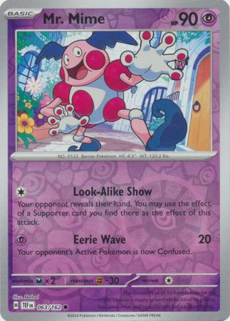 Pokemon - Mr. Mime - 063/162 - Common Reverse Holo - Scarlet &amp; Violet: Temporal Forces Singles - Top CollectiblesCollectible CardsPokémon