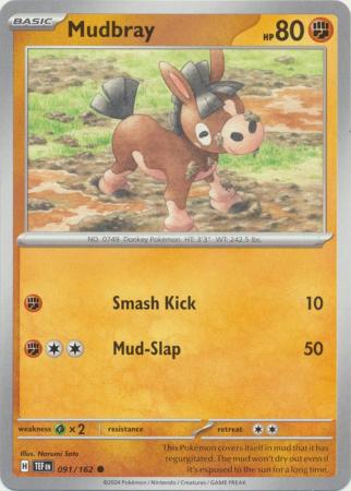 Pokemon - Mudbray - 091/162 - Common - Scarlet & Violet: Temporal Forces Singles - Top CollectiblesCollectible CardsPokémon