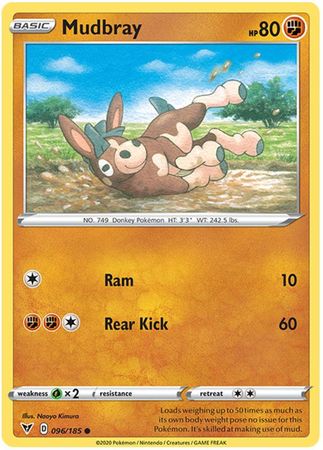 Pokemon - Mudbray - 096/185 - Common - Sword & Shield: Vivid Voltage Series - Top CollectiblesCollectible CardsPokémon