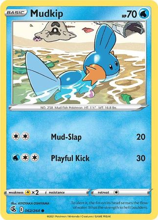 Pokemon - Mudkip - 062/264 - Common - Sword &amp; Shield: Fusion Strike Series - Top CollectiblesCollectible CardsPokémon