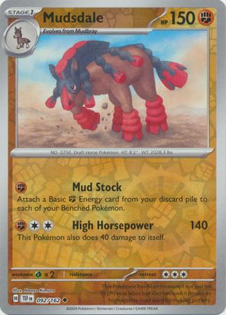 Pokemon - Mudsdale - 092/162 - Uncommon Reverse Holo - Scarlet & Violet: Temporal Forces Singles - Top CollectiblesCollectible CardsPokémon