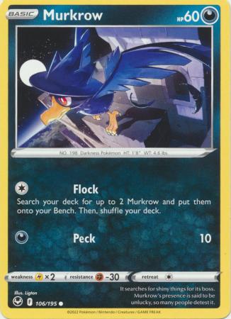 Pokemon - Murkrow - 106/195 - Common - Sword & Shield: Silver Tempest Series - Top CollectiblesCollectible CardsPokémon