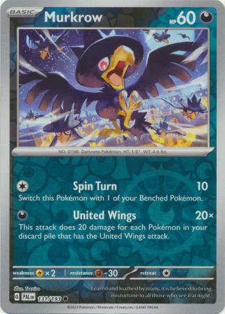 Pokemon - Murkrow - 131/193 - Common Reverse Holo - Scarlet &amp; Violet: Paldea Evolved Series - Top CollectiblesCollectible CardsPokémon