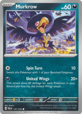 Pokemon - Murkrow - 131/193 - Common - Scarlet & Violet: Paldea Evolved Series - Top CollectiblesCollectible CardsPokémon