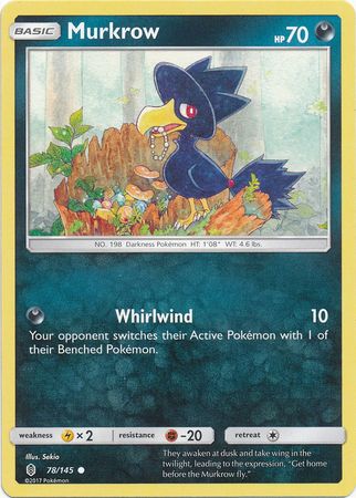 Pokemon - Murkrow - 78/145 - Common - Sun &amp; Moon: Guardians Rising Series - Top CollectiblesCollectible CardsPokémon