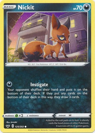 Pokemon - Nickit - 125/202 - Common - Sword &amp; Shield: Base Set Series - Top CollectiblesCollectible CardsPokémon
