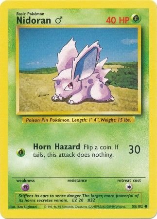 Pokemon - Nidoran(M) - 55/102 - Common Unlimited - Base Set Unlimited Series - Top CollectiblesCollectible CardsPokémon