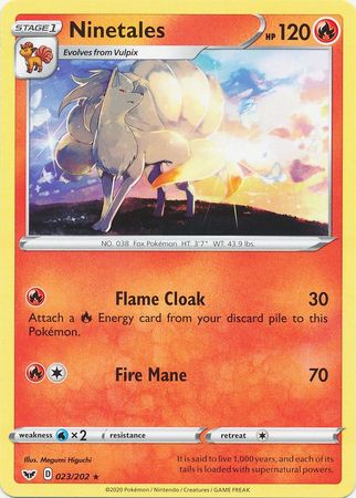 Pokemon - Ninetales - 023/202 - Rare - Sword & Shield: Base Set Series - Top CollectiblesCollectible CardsPokémon