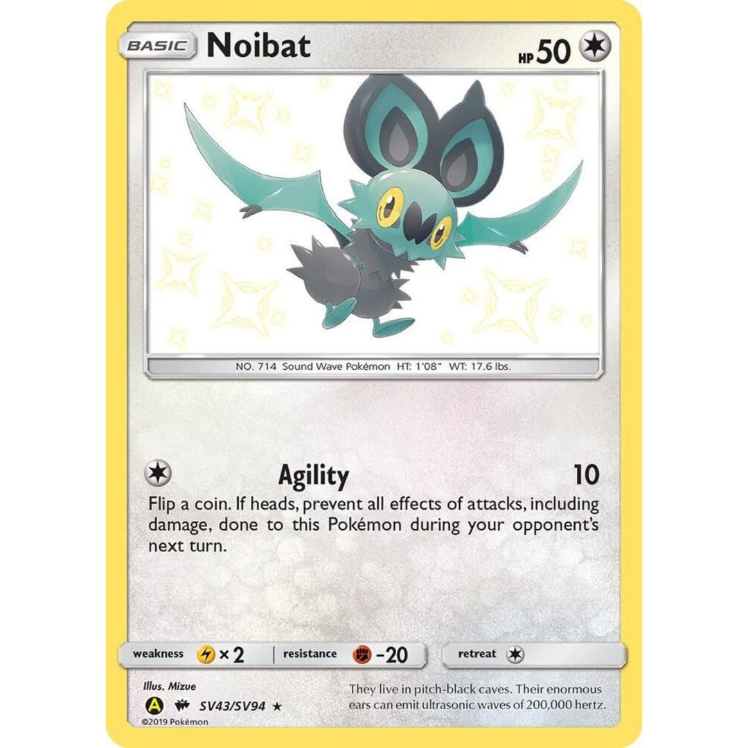 Pokemon - Noibat - SV43/SV94 - Shiny Rare - Hidden Fates Series - Top CollectiblesCollectible CardsPokémon